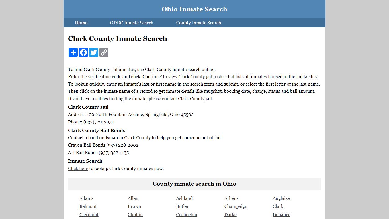 Clark County Inmate Search