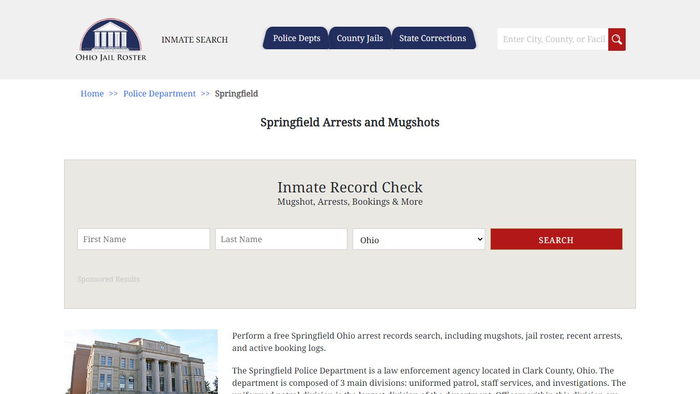 Springfield Arrests and Mugshots | Jail Roster Search